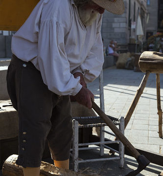 old carpenter working, 18th-Century