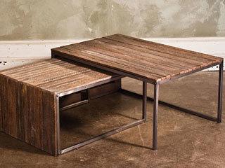 Reclaimed tobacco lathe nesting tables