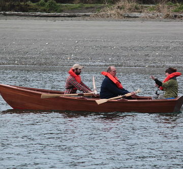 IMG_9370 - Port Hadlock WA - Northwest School of Wooden Boatbuilding - small craft launch March 5th, 2014 - Nelson D Gillet-designed BEACHCOMBER-15 - sea trials under oars