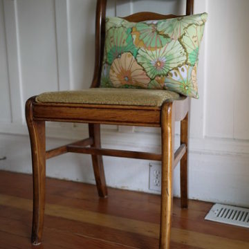 little chair with floral cushion