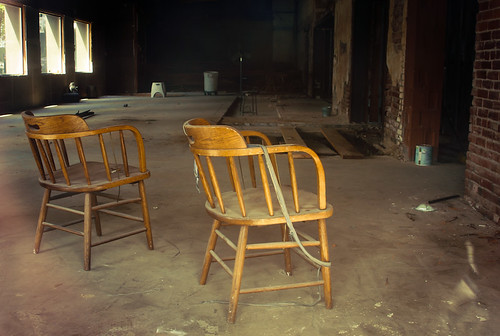 Wooden Pair Chairs Alone