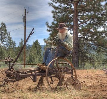 Willie running an antique plow HDR