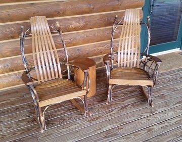 Amish twig rocking chairs