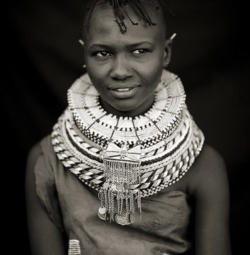 Turkana Tribe Woman With Huge Necklaces And Earrings, Turkana Lake, Loiyangalani, Kenya