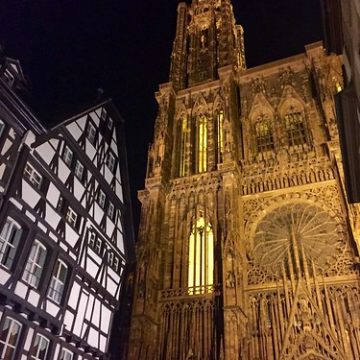 Strasbourg dans la nuit, Strasbourg, Alsace, France