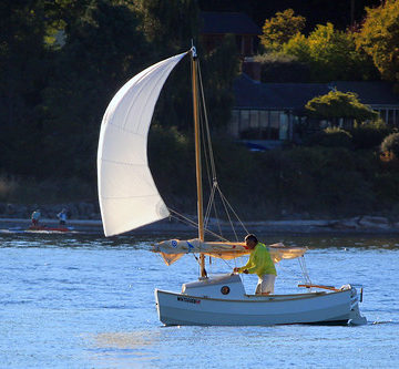 IMG_2914CE1 - Port Townsend WA - 2015 Wooden Boat Festival - SCAMP SV TOR flying a tiny spinnaker