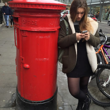 Post Box texting, Covent Garden, London, England