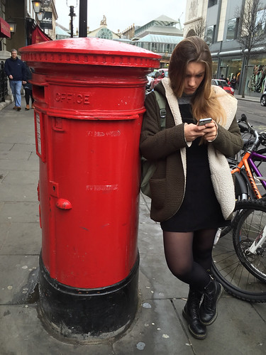 Post Box texting, Covent Garden, London, England