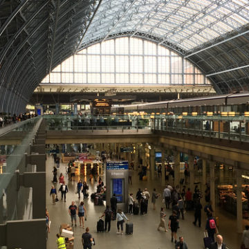 London - St Pancras Station, looking N in the train shed