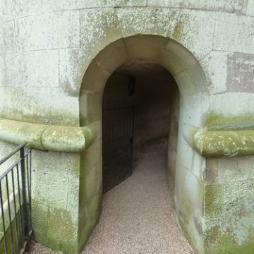 Eastnor Castle - Upper Terrace - entrance under a tower