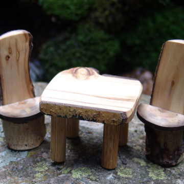 Miniature Fairy or Doll Table and Chairs