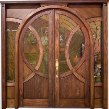 Old World Solid Wood Arch Entry with Raised Panel on both side(KEANA)