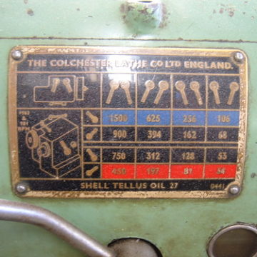 plaque on old lathe