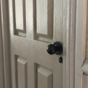 Dollhouse door, knob, and key hole