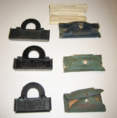 Butt/Door Hinge Marking Tools: They have sharp edges that when struck on the back with a hammer, marks out the lines for chiseling out a mortise for different sized hinges
