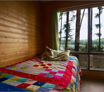 Quilt-Covered Bed, Long Point Lake