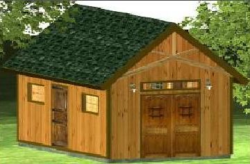 PDF barn plans - Gentleman Barn with side doors double swing garage door