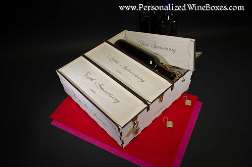 One-of-a-kind Wood Wine Gift Boxes - Laser Engraved (burned)