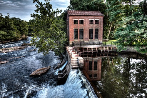 Dam and water fall old Collins Company property, Collinsville CT