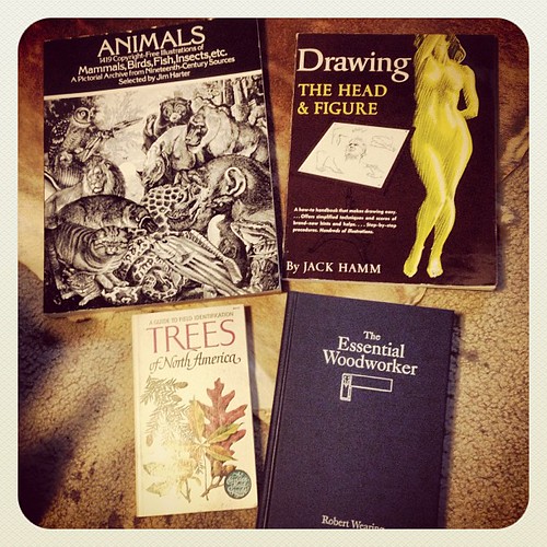 Some new #literature! Some new #resources to my #collection of #books! Good #reading! #woodworking #drawing #trees #animals