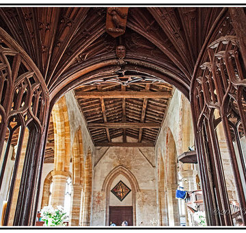 View FULL SIZE for Detail - History - Ancient Roof Timbers & Rood Screen in Church of Blessed Virgin Mary & St.- Leodegarius Ashby St Ledgers, England.