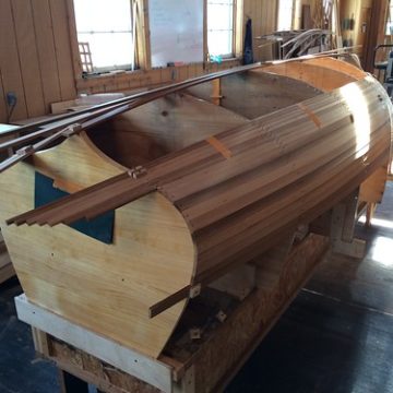 IMG_5237 - Port Hadlock WA - Northwest School of Wooden Boatbuilding - Contemporary - Grandy Skiff - strip-planking the boat