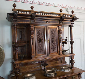 Antique cabinet with fine woodworking