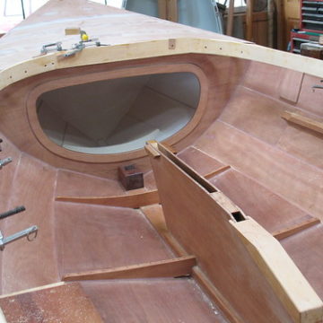 Port Hadlock WA - Boat School - Contemporary Class - Iain Oughtred-designed CALEDONIA Yawl under construction