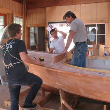 Port Hadlock WA - Boat School - Contemporary Boatbuilding - working on the Caledonia Yawl for the Four Winds Camp