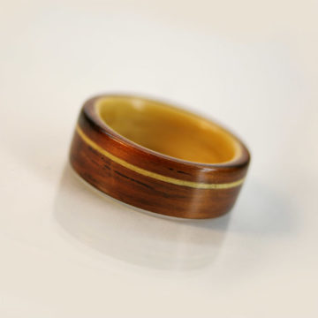 Brazilian Rosewood and Yellowheart Ring