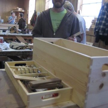 Port Hadlock WA - Boat School - Basic Boatbuilding - Erik and his cool tool box!