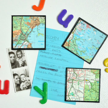 Map of Boston - Decoupaged magnets