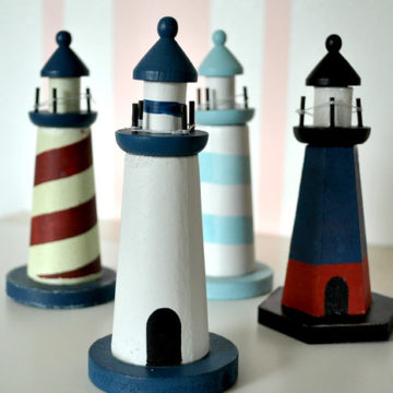 Hand-Painted Wooden Lighthouses