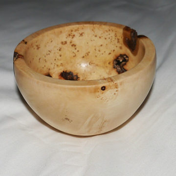 Woodturning; small Poplar Burr bowl (Hungarian Tulipwood) 90mm  Dia 55mm high