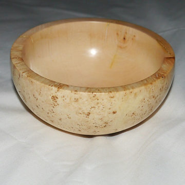 Woodturning; small burr bowl (Hungarian Tulipwood) 106mm Dia 55mm high