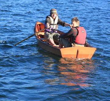 Port Hadlock WA - Boat School - Traditional Small Craft - Launch - Monk Flatiron Ben Feldman rowing, Noah Fleagal riding