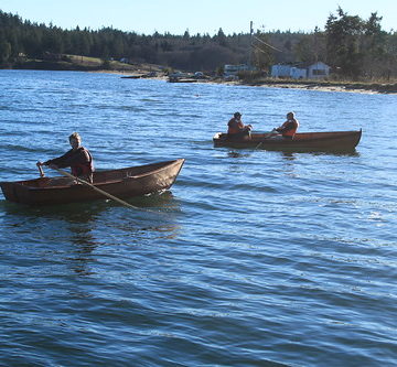 Port Hadlock WA - Boat School - Traditional Small Craft - Launch - Monk Flatiron (L) Noah Fleagal; Atkin Scandal (R), xxx rowing, yyy riding