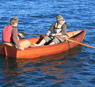 Port Hadlock WA - Boat School - Traditional Small Craft - Launch - Monk Flatiron - Ben Feldman rowing, Noah Fleagal riding