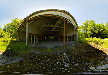 old shed at cement plant