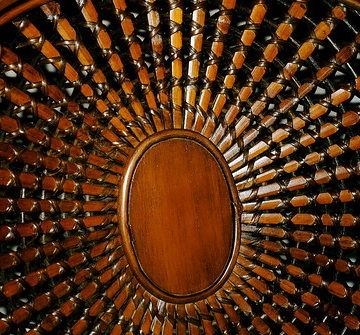 Starburst Design on Wooden/Rattan Chair