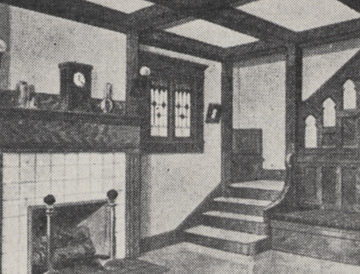 Typical Living Room and Stairs with Wood Finishing, 1918