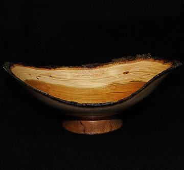 pedestal natural edge cherry bowl