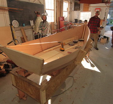 IMG_8226 - Port Hadlock WA - Northwest School of Wooden Boatbuilding - Skiff Construction - Bruce Blatchley section - Atkin Flipper dinghy - contemporary style