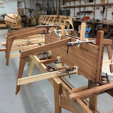 IMG_2925 - Port Hadlock WA - Northwest School of Wooden Boatbuilding - Traditional Small Craft - Carolina Spritsail Skiff - Centerboard case installation
