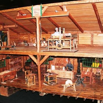 1848 Carpenter Shop 1/12 Scale Model Engineering by Jack L of Rochester MI, Yack Arena,  NAMES Convention, Wyandott MI, 4-2014