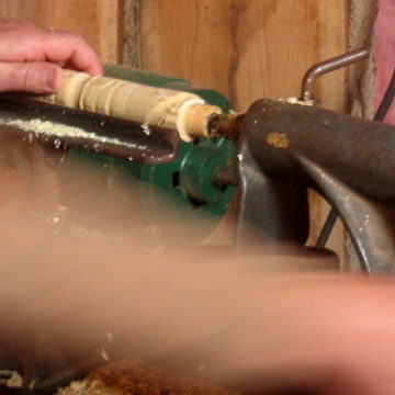 Adjusting the Wood in the Lathe