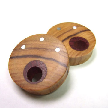 Olivewood with bloodwood and aluminum