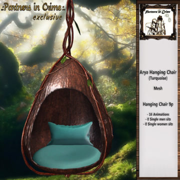 Arya Hanging Chair Turquoise