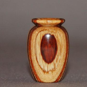 Dollhouse Miniature Woodturning Hazelnut Dymondwood Vase