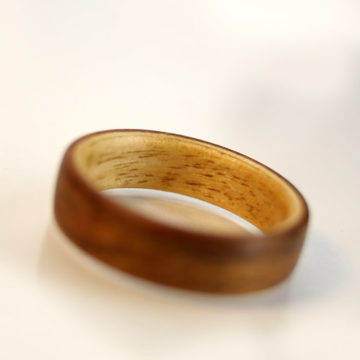 Rosewood and Birch Ring -  Natural Finish